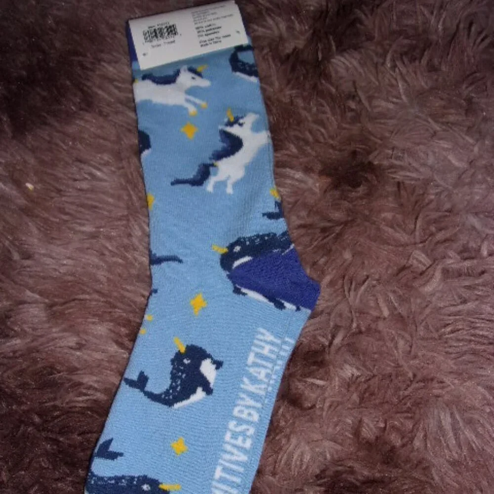 Primitives by Kathy  Unicorn Narwhal Best Bestie friend socks New